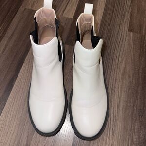 Nasty Gal White and Black Ankle Boots